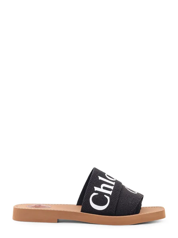 Woody Linen Flat Sandals - Chloé