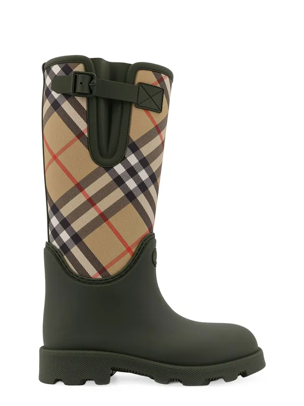 Rainboots With Traditional Check Insert - Burberry