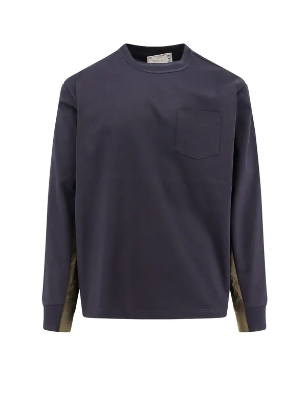 Cotton T-Shirt With Nylon Insert