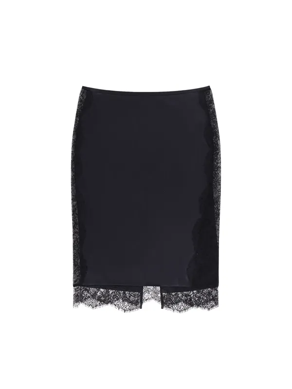 Silk Skirt With Lace Inserts - Tom Ford