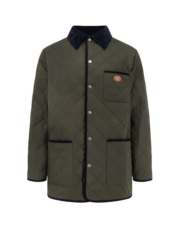 Quilted Jacket With Vlogo Signature Patch - Valentino Garavani