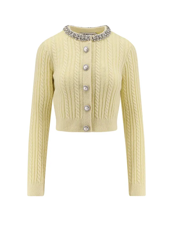 Wool Blend Cardigan With Rhinestones - Self-Portrait