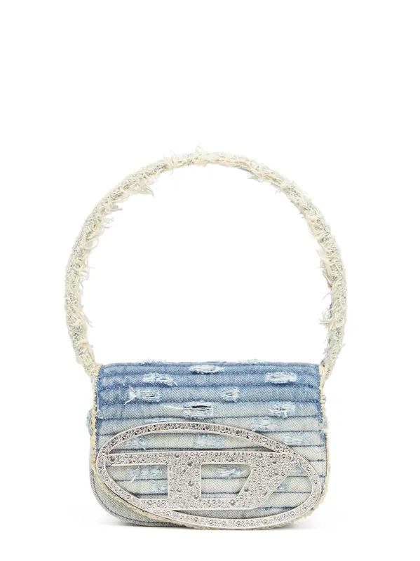 1dr Denim Shoulder Bag With Used Effect - Diesel