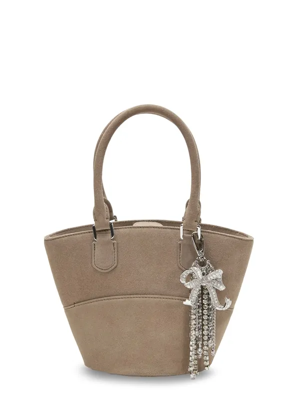 Suede Shoulder Bag With Charms - Self-Portrait