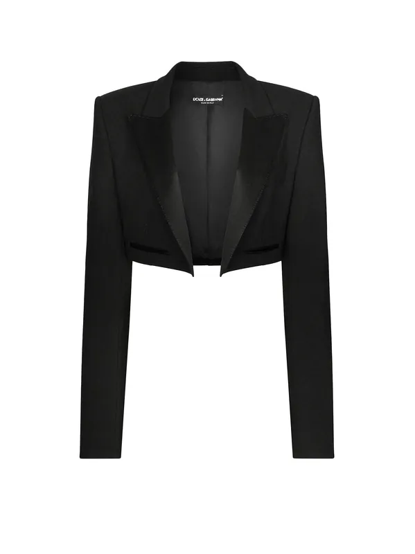 Virgin Wool Blazer With Satin Profiles - Dolce & Gabbana