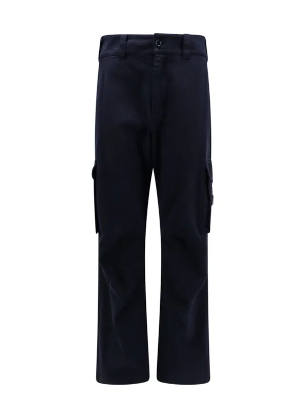 Cotton Cargo Trouser With Metal Logo Patch - Dolce & Gabbana
