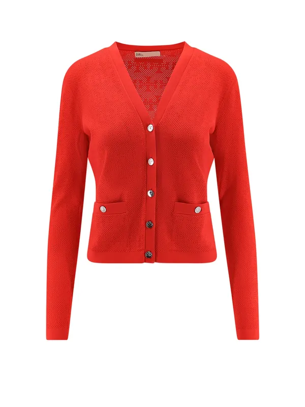 T Monogram Jacquard Viscose Blend Cardigan - Tory Burch