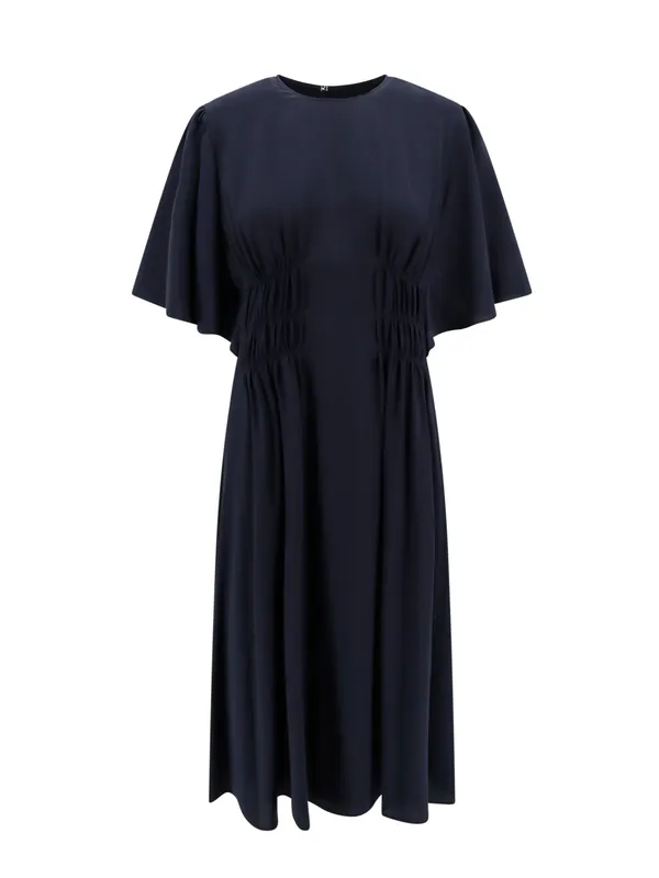 Silk Dress With Frontal Drapery - Chloé