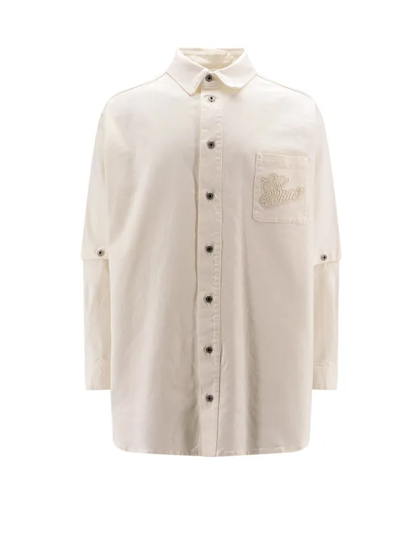 Oversize Shirt With '90s Logo - Off-White