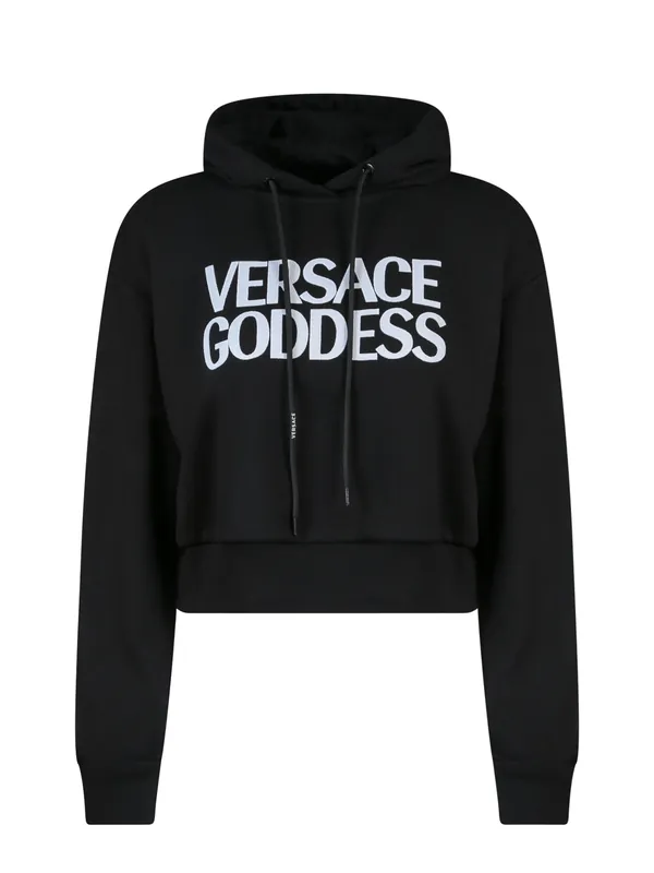 Crop Fit Cotton Sweatshirt - Versace