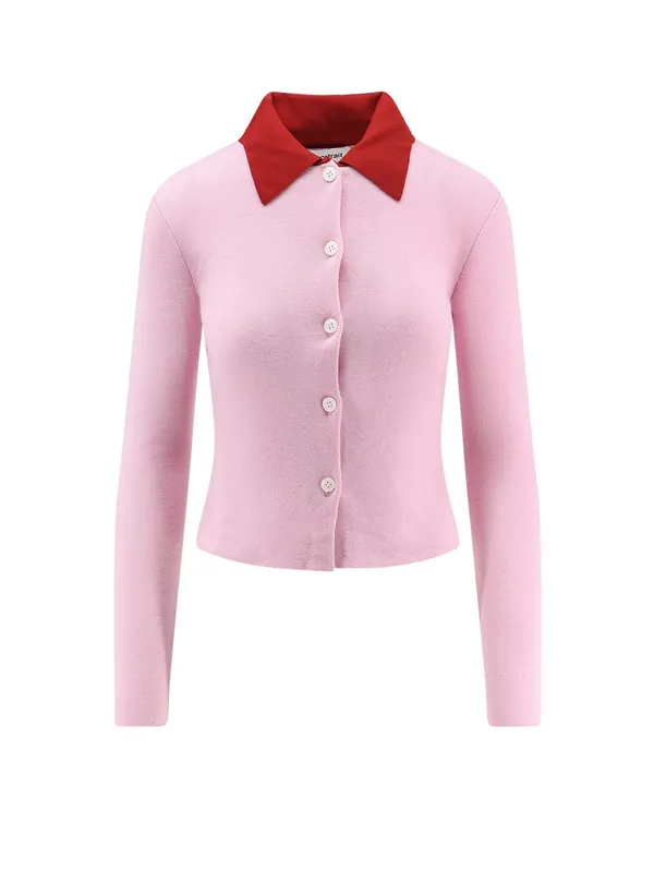 Wool Cardigan With Contrasting Collar - Self-Portrait