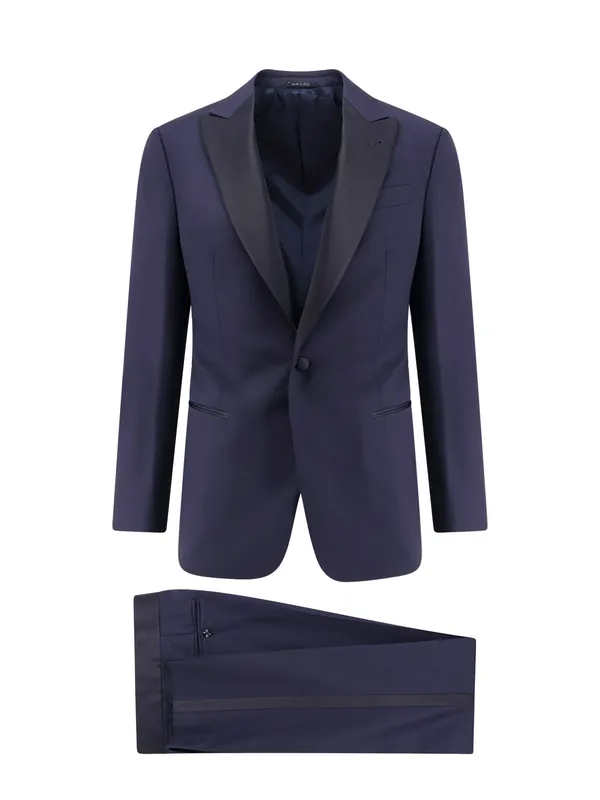 Virgin Wool Smoking With Satin Profiles - Giorgio Armani