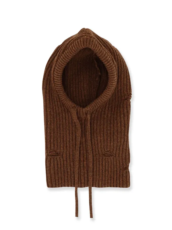 Wool Blend Balaclava With Distressed Effect - MM6 Maison Margiela