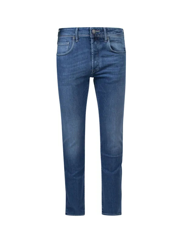 Slim Fit Stretch Cotton Jeans - Incotex Red