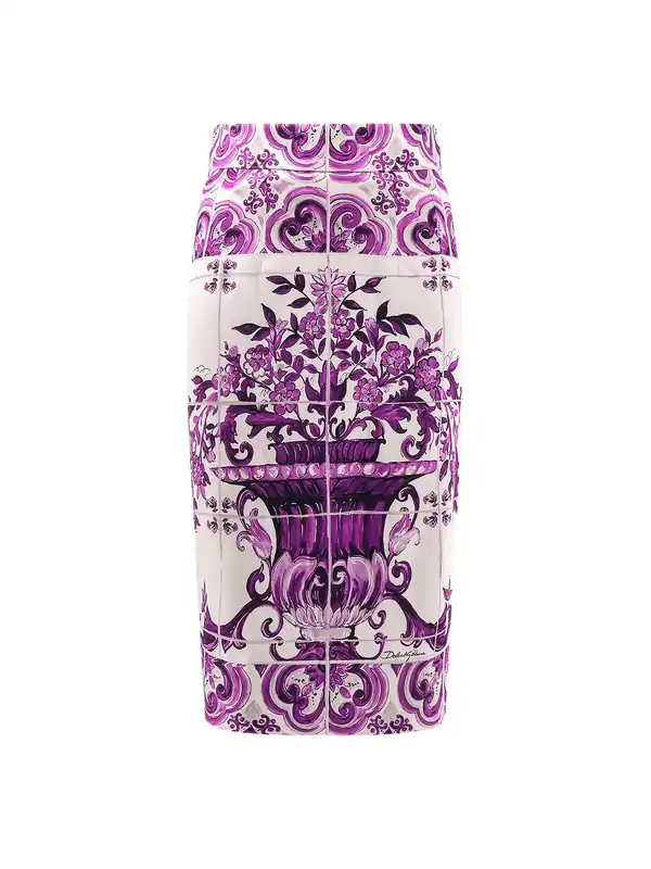 Maiolica Silk Pencil Skirt - Dolce & Gabbana