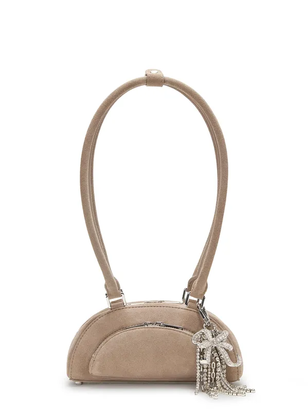 Suede Shoulder Bag With Charms - Self-Portrait