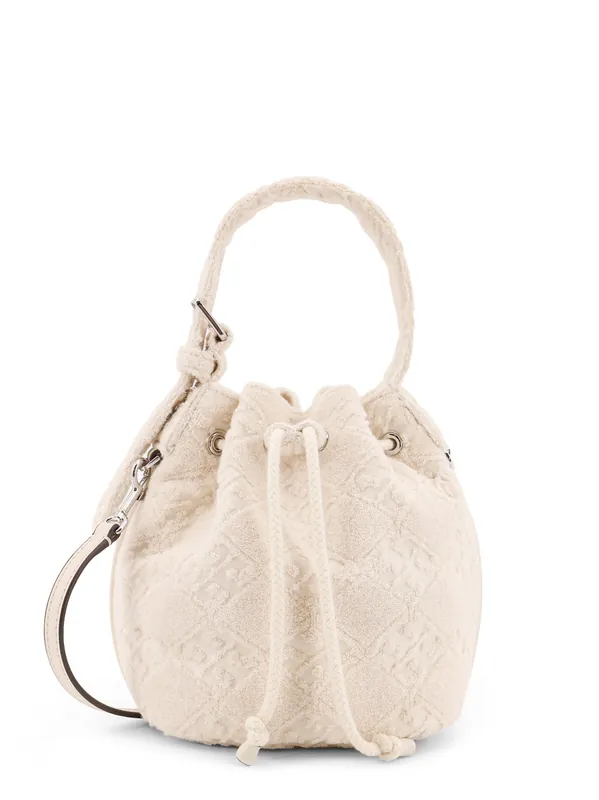 T Monogram Terry Mini Canvas Bucket Bag - Tory Burch