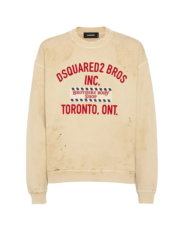 Cotton Sweatshirt With Distressed Effect - Dsquared2