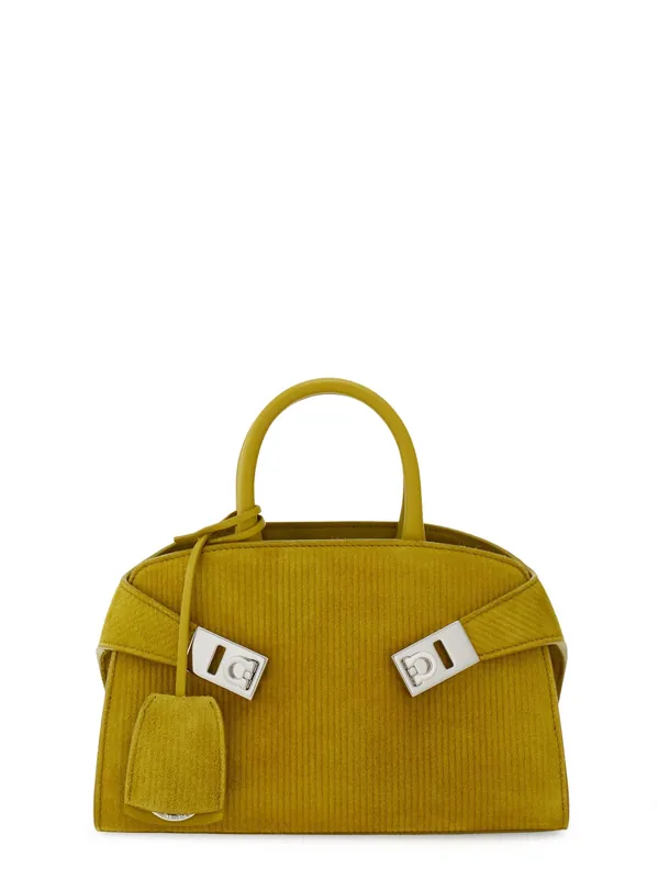 Hug Mini Ribbed Suede Shoulder Bag - Ferragamo