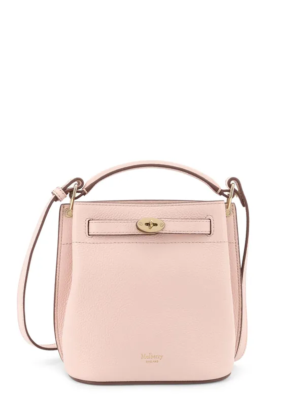 Leather Bucket Bag With Logo - Mulberry