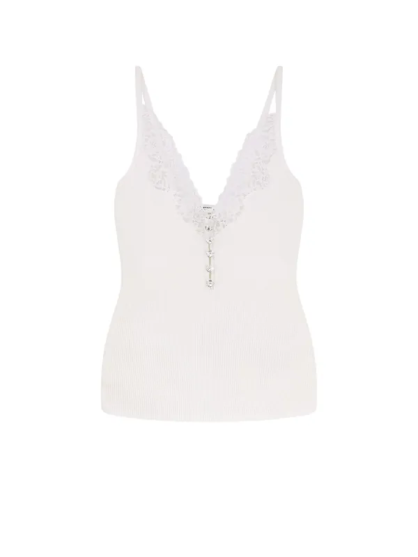 Viscose Top With Lace Inserts - Self-Portrait