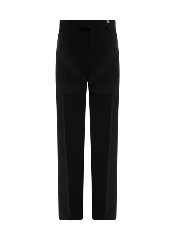 Virgin Wool Trouser With Satin Inserts - Ferragamo