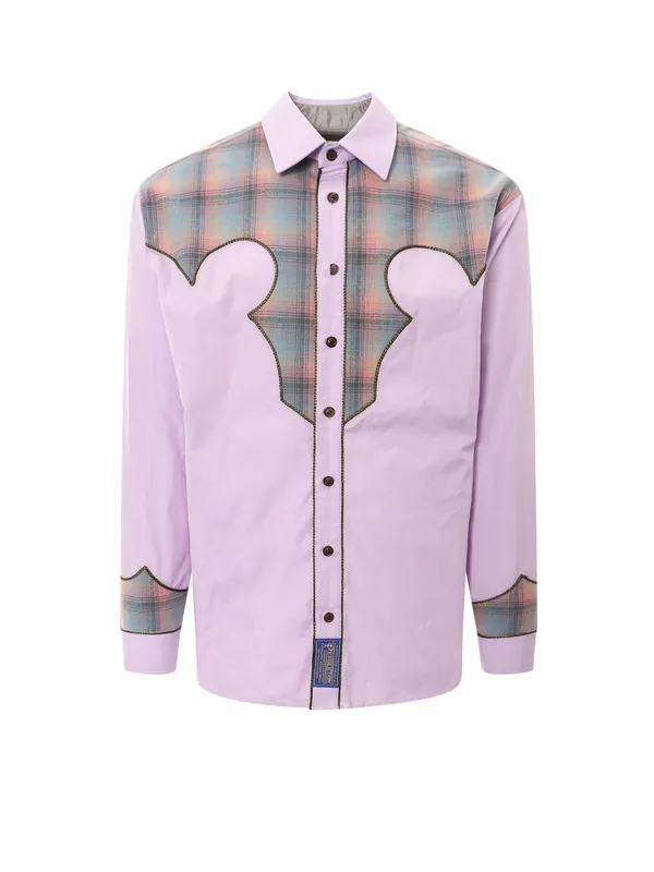 Cotton Shirt With Insert With Madras Motif - Maison Margiela