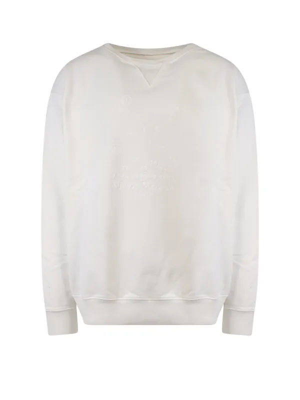 Cotton Sweatshirt With Embroidered Logo On The Front - Maison Margiela