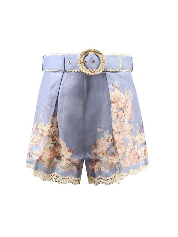 Cascadian Tuck Ramie Shorts - Zimmermann
