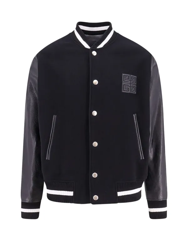 Varsity Wool Blend Bomber With Leather Sleeves - Givenchy