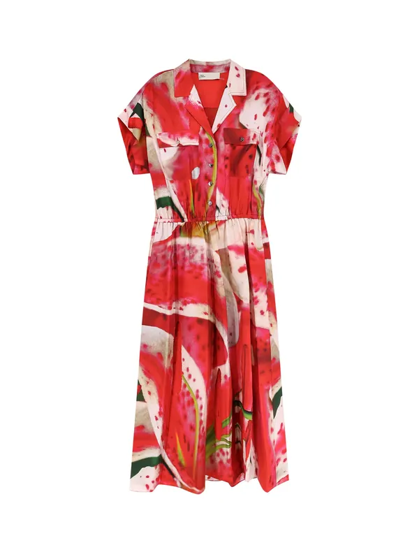 Printed Silk Chemisier/Dress - Tory Burch