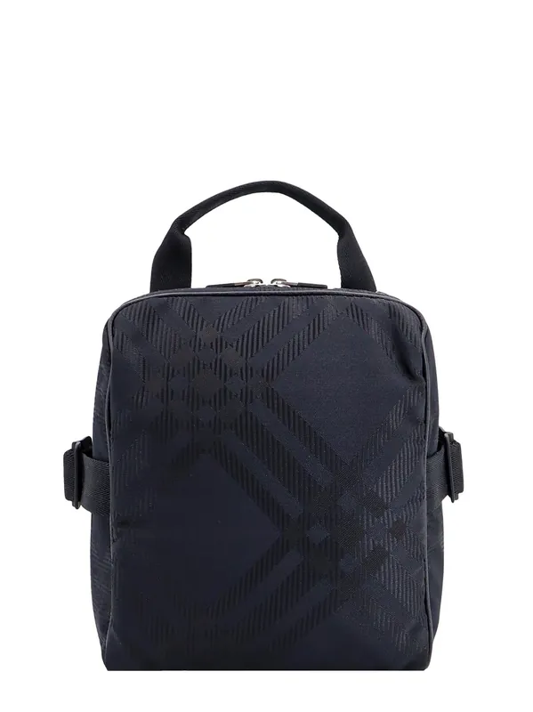 Nylon Shoulder Bag With Check Motif - Burberry