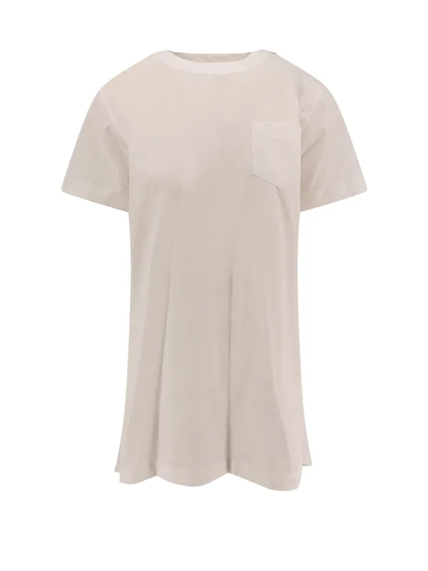 Dress With Draped Cotton Inserts On The Back - Sacai