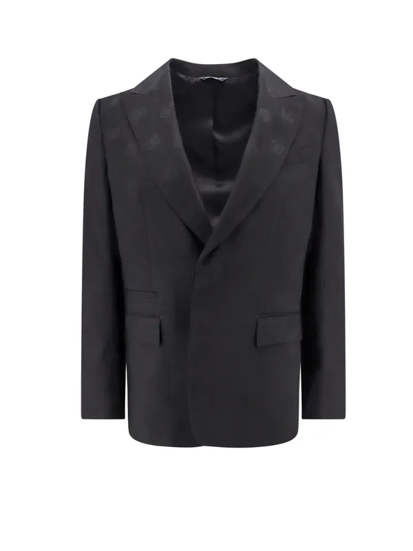 Wool Blazer With All-Over Monogram