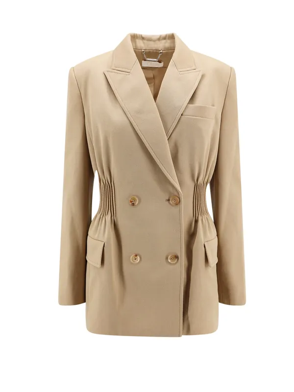 Virgin Wool Blazer With Pleated Detail - Chloé