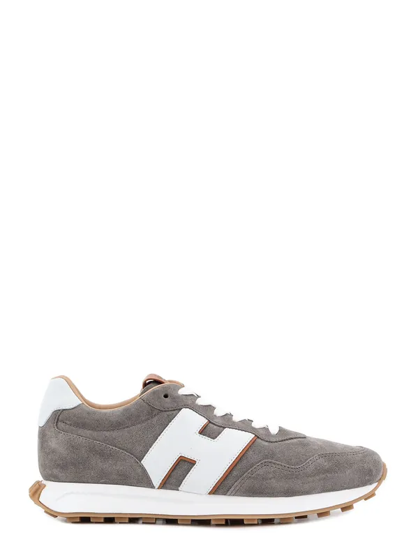 Suede Sneakers With Iconic Logo Patch - Hogan