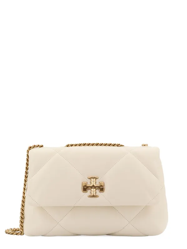 Kira Matelassé Leather Shoulder Bag With Metal Logo - Tory Burch