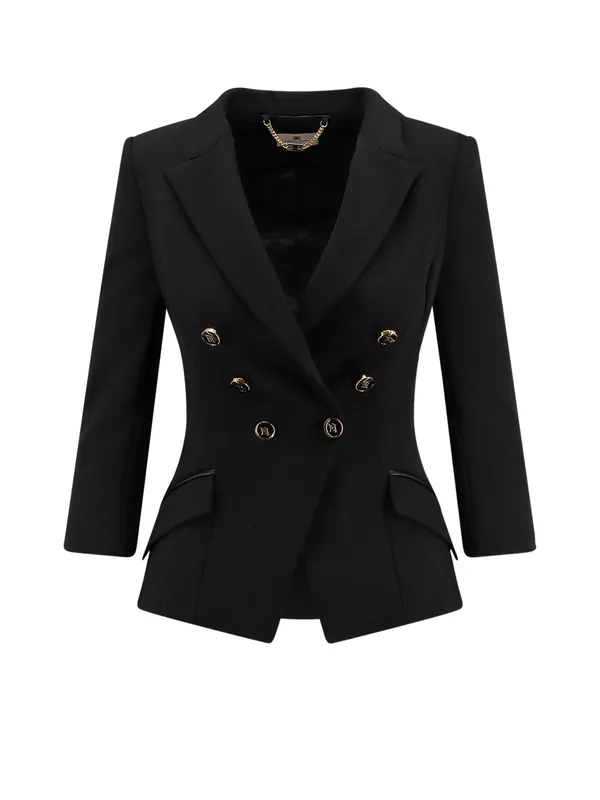 Fitted Blazer With Logoed Buttons - Elisabetta Franchi