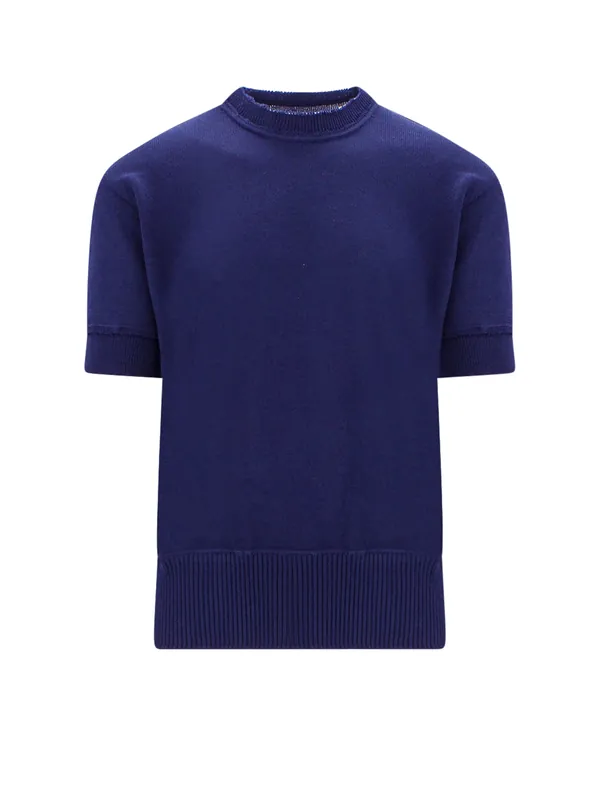 Wool Blend T-Shirt With Iconic Back Stitching