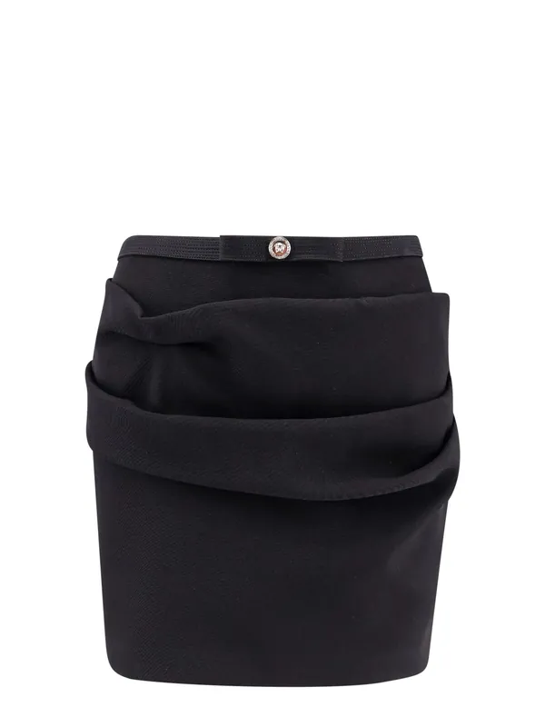 Responsible Wool Mini Skirt With Medusa Detail - Versace