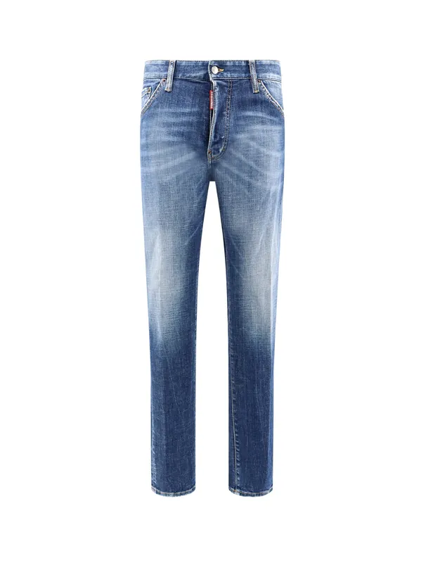 Cotton Jeans With Back Logo Patch - Dsquared2