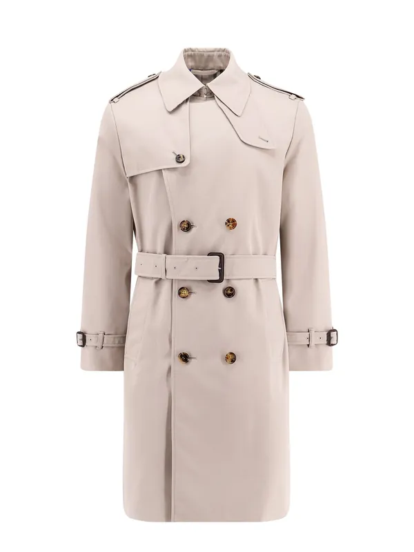 Cotton Blend Trench With Check Lining - Burberry