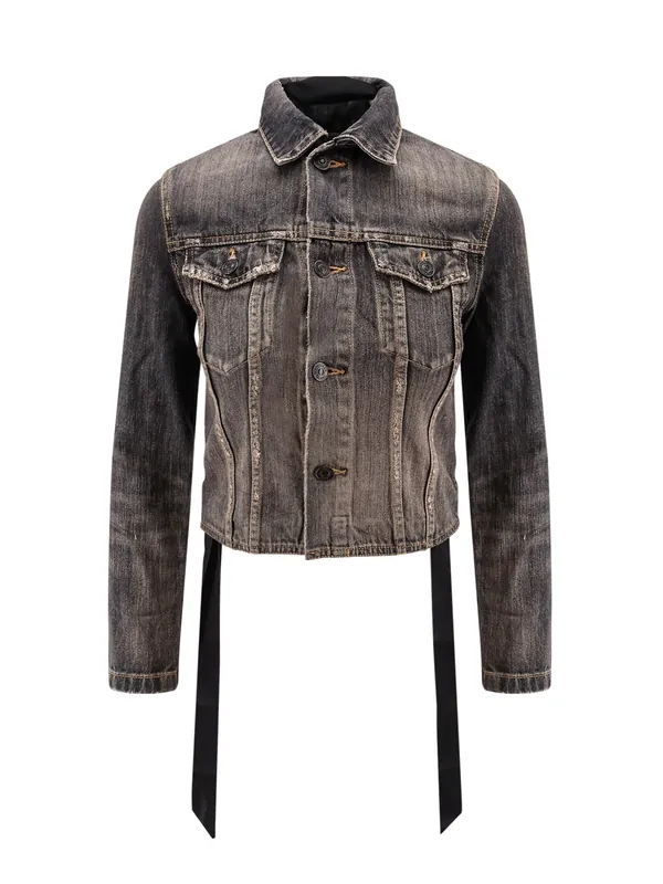 Denim Jacket With Satin Laces - Balenciaga