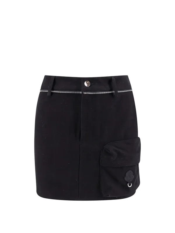 6 Moncler Willow Smith Cotton Skirt With Metal Profile