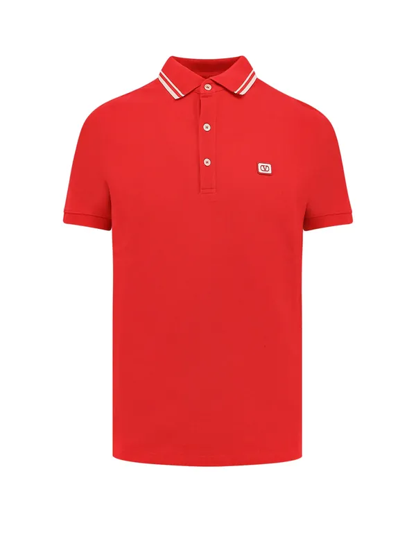 Cotton Polo Shirt With Vlogo - Valentino Garavani