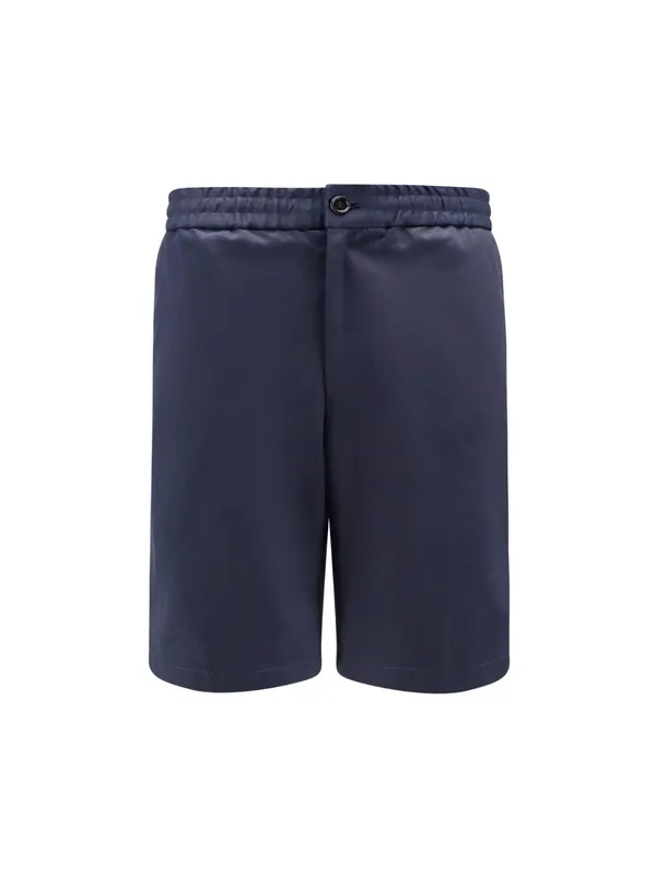 Cotton Bermuda Shorts With Elastic Detail - Ami Paris