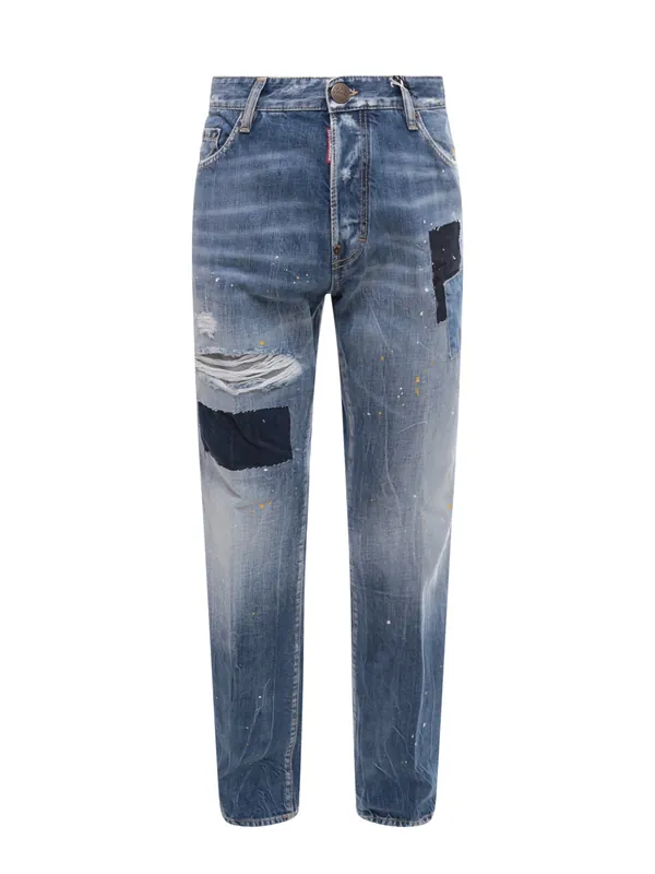 Denim Jeans With Ripped Effect - Dsquared2