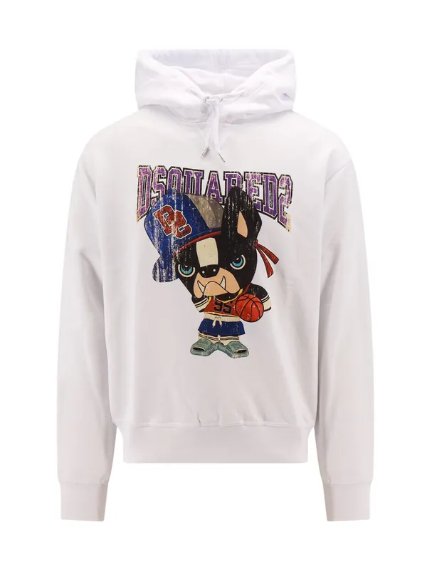 Cotton Sweatshirt With Frontal Print - Dsquared2