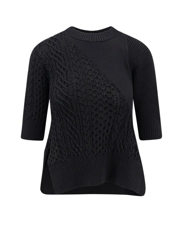 Cotton Blend Asymmetrical Sweater - Sacai