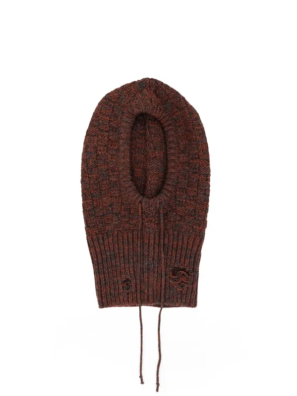 Wool Blend Balaclava With Distressed Effect - MM6 Maison Margiela